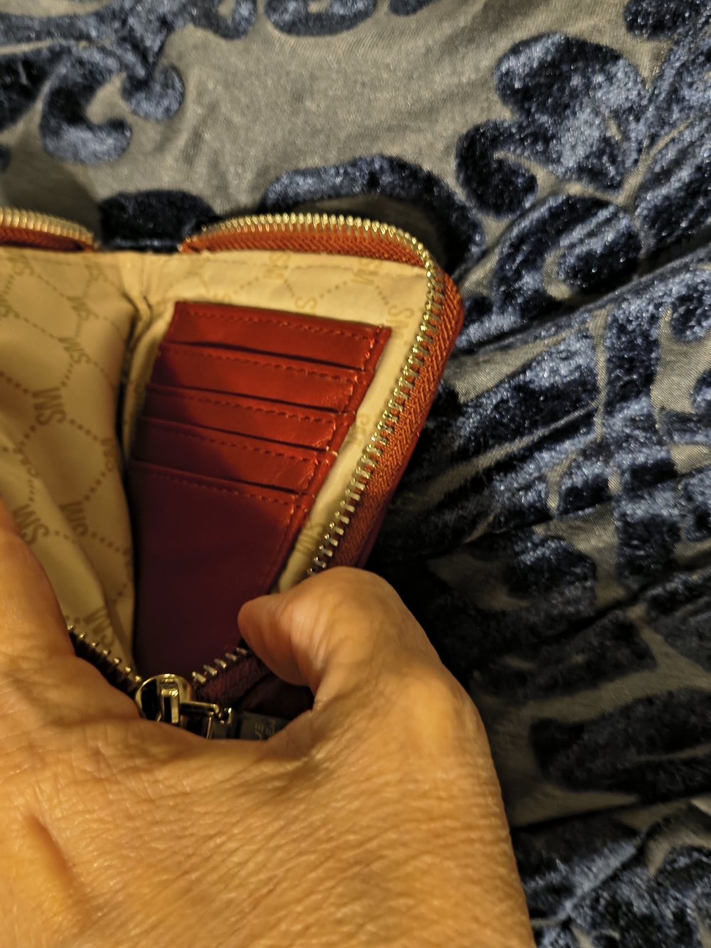 Steve Madden Red Zip Card Holder